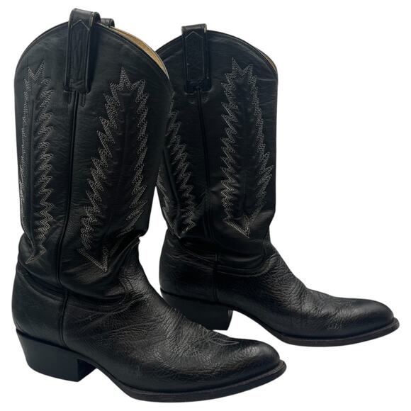 Rudel Other - Rudel Embroidered Mid Calf Leather Rodeo Cowboy Western Boots Black Size 9.5D